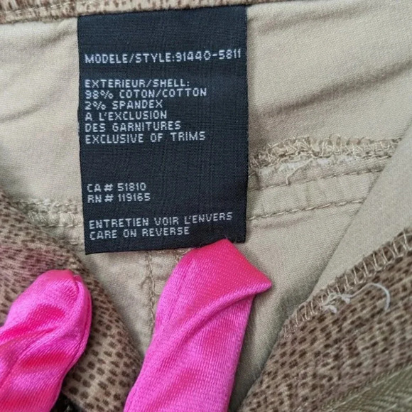 Tribal Womens Animal Print Brown Dotted Straight Leg Corduroy Pants Caramel 10 - Picture 9 of 13